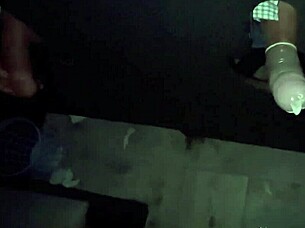 Wife enjoys creampie orgasm from big cock at glory hole in swing house