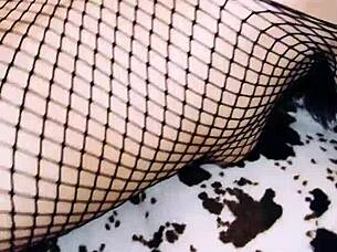 Wife plays prostitute in roleplay with lingerie and stockings at home 😏