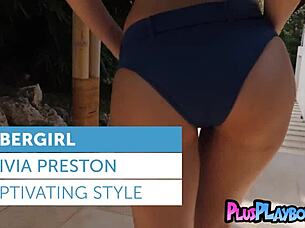 I feel so aroused posing in hot lingerie outdoors exposing my stunning blonde milf body