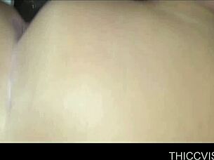 I love how brunette BBW gets interracial bareback action in hotel room