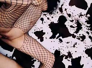 Wife plays prostitute in roleplay with lingerie and stockings at home 😏