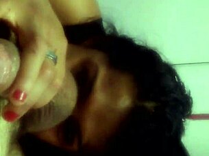 Mexican Latina friend sucks big cock with passion