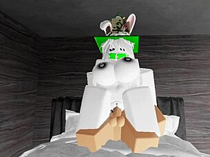 roblox whore rides noob cock cowgirl for creampie!