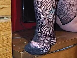 casual milf spreads wet preggo pussy lips showing all pink in close-up view