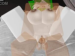 roblox whore rides noob cock cowgirl for creampie!