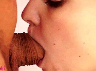 I give juicy sloppy blowjob in close-up until creampie fills my mouth sensually