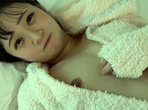 uncensored japanese 18-year-old suzu-chan with big natural tits gets shaved pussy creampie after teasing