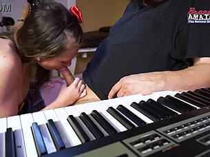 Petite Busty Cloe Sucks Cock and Gets Wet Pussy Drilled Deep