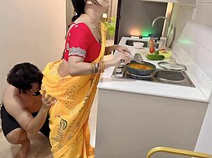 I see indian big ass wife getting really horny while she cooks in kitchen