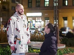 tiny italian teen rides huge cock outdoors begging for creampie breeding