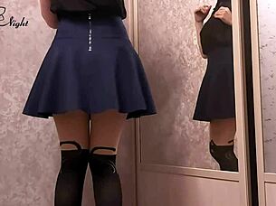 Intense Classroom Solo In Pantyhose