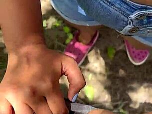 Blowjob Outside With Crazy Colombian Girlfriend And Friend