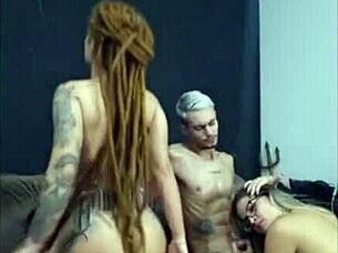 Damn, that dreadlocked redhead rode my friend hard while his blonde wife gave me a sloppy blowjob!