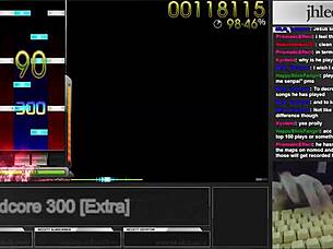 The player tackled Osu Mania with jhlee0133 in speedcore mode at 300 dt achieving 95.06 percent