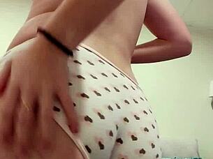 Can You Handle This Barely Legal Pale Teen's Puffy Nipples and Sweet Moaning Orgasms with Her Dildo?