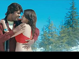 I adore Lakshmi Rai's hot navel play with her hottest boobs and deep kisses