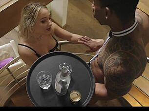 French Slut Sucks Black Waiter Cock Then Fucks Boyfriend