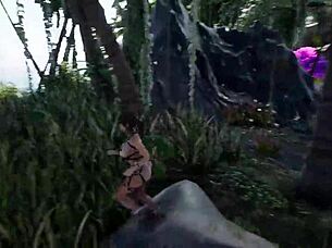 Watch Lara Croft scream in ecstasy as that massive statue rams her tight ass with rock-hard cock in wild 3D hentai!