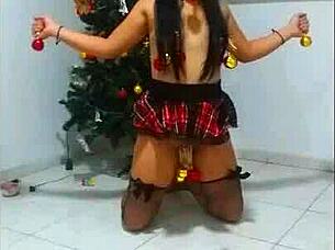 una esclava en navidad all bound and gaggin like a true bdsm whore