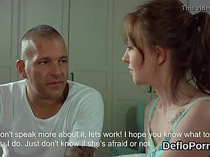 nice sweetie, stretch that juicy vagina and lose your virginity now?