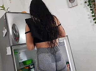 colombian woman returns from gym for intimate encounter