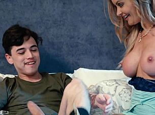 Boy Next Door Gets Young 18+ Cock Sucked Hard By Horny Blonde Milf Linzee Ryder!