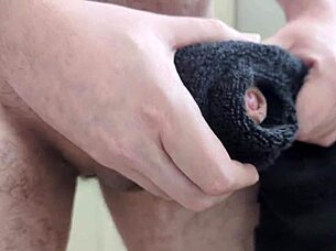 Oh Man, This Towel Feels So Real Leading To A Massive Cumshot