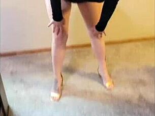 Scarlettraven, the cute hotwife, strips down and gets fucked doggystyle on camera in swinger scene.