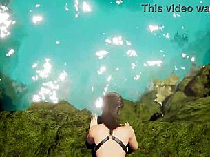 Watch Lara Croft scream in ecstasy as that massive statue rams her tight ass with rock-hard cock in wild 3D hentai!