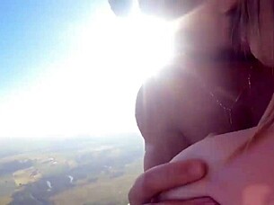 Brazilian Beauty In Lingerie And Heels Teases With Dildo, Flashing Muscular Body In High-Rise Exhibitionist Solo Play