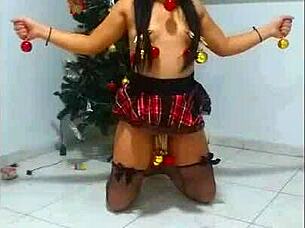 una esclava en navidad all bound and gaggin like a true bdsm whore