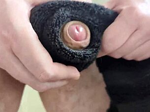 Oh Man, This Towel Feels So Real Leading To A Massive Cumshot