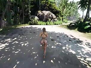 Watch Lara Croft scream in ecstasy as that massive statue rams her tight ass with rock-hard cock in wild 3D hentai!