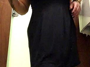 Angel Lima Masturbates Outdoors In Public Shop With Anal Plug