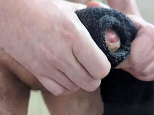 Oh Man, This Towel Feels So Real Leading To A Massive Cumshot