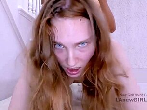 elegant blonde teen gets a sensual massage before swallowing cum at modeling audition