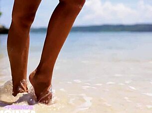 Can This Horny Asian Babe Resist Dancing Wildly By The Poolside?