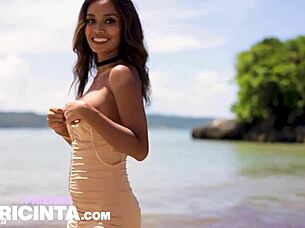 Can This Horny Asian Babe Resist Dancing Wildly By The Poolside?