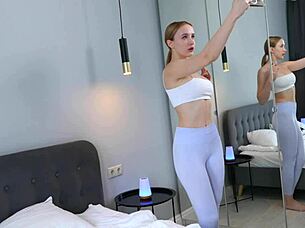 Horny Leggy Hot Blonde with Big Boobs Takes a Selfie While Being Fucked Hard in the Ass by a Huge Dick 😍🍑