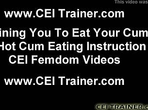 Swallow Your Own Cum To Prove Loyalty In Femdom CEI