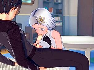 hey idol girl sophie is banging that guy before her big show in this wild hentai group scene 😏🍆