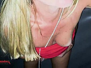 blonde Brazilian wife enjoys swingers party with group in São Paulo house