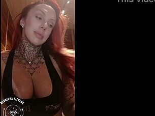 Redhead Teases Fans With Rosy Tits On Webcam