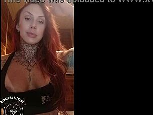 Redhead Teases Fans With Rosy Tits On Webcam
