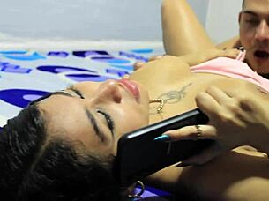 Latina Big Tits Gets Fucked By Stepbrother During Boyfriend Phone Call POV