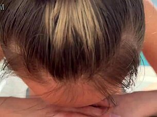 he grabs her sexy boobs and punishes her mouth with his big cock until she takes it all.