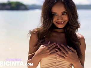 Can This Horny Asian Babe Resist Dancing Wildly By The Poolside?