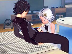 hey idol girl sophie is banging that guy before her big show in this wild hentai group scene 😏🍆