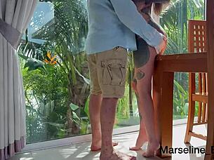 brunette submissive slut gets deepthroat face fucked rough on desk squirting part 1