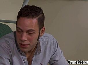 Transgender Cutie Gets Spunked After Hardcore Blowjob And Cumshot